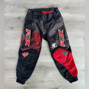 Fox Racing 180 Dirt bike Motorcross Riding Pants Red Black Youth Size 10